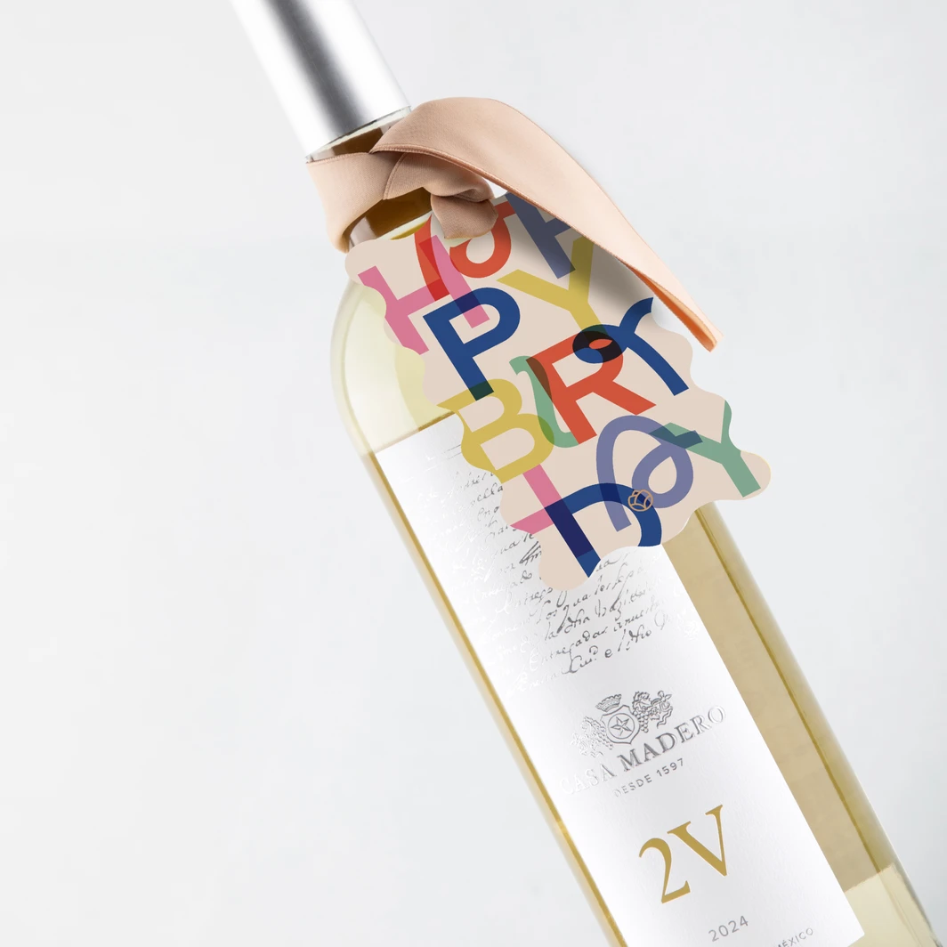 Vino con Distintivo Happy Birthday 24637