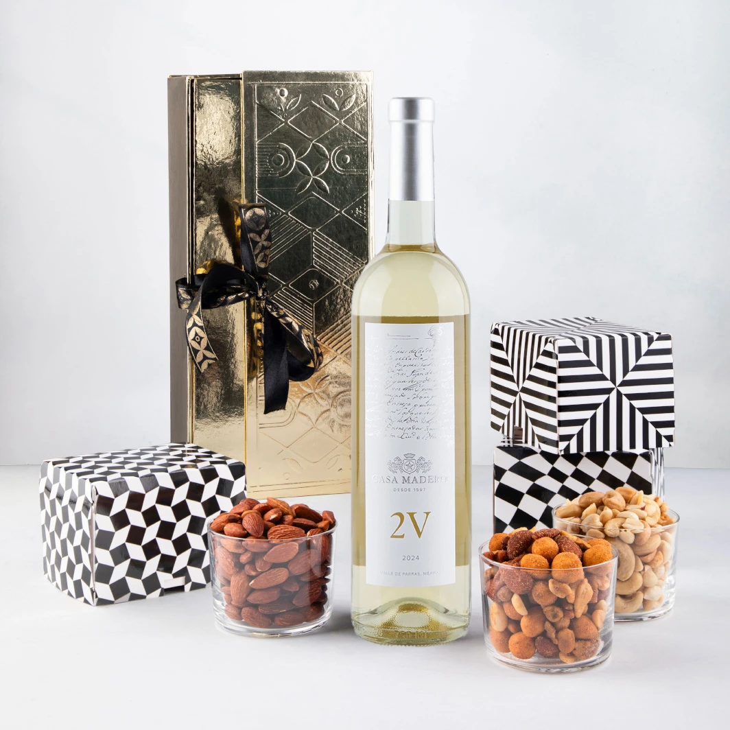 Regalo con Vino Blanco y Botanas 24644