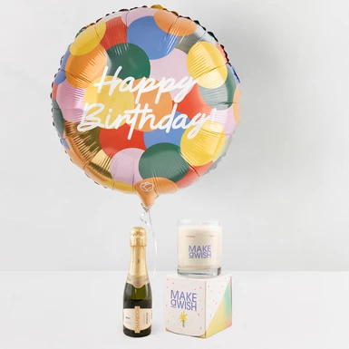 Regalo con Vela, Chandon y Globo 24663