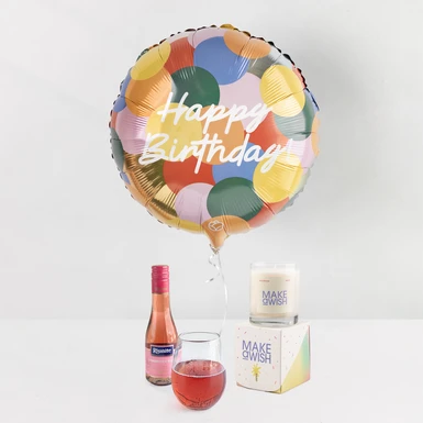 Regalo con Vela, Vino y Globo 24666