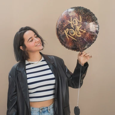 24 Rosas Rojas con Globo "You Rock" 24683