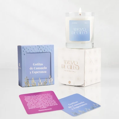 Vela Abrazo de Cielo con Gotitas de Consuelo 24692