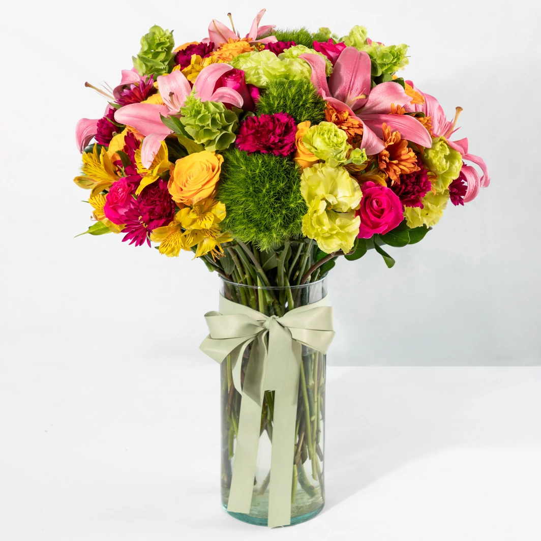 Toast with Orange Roses and Pink Lilies 24711