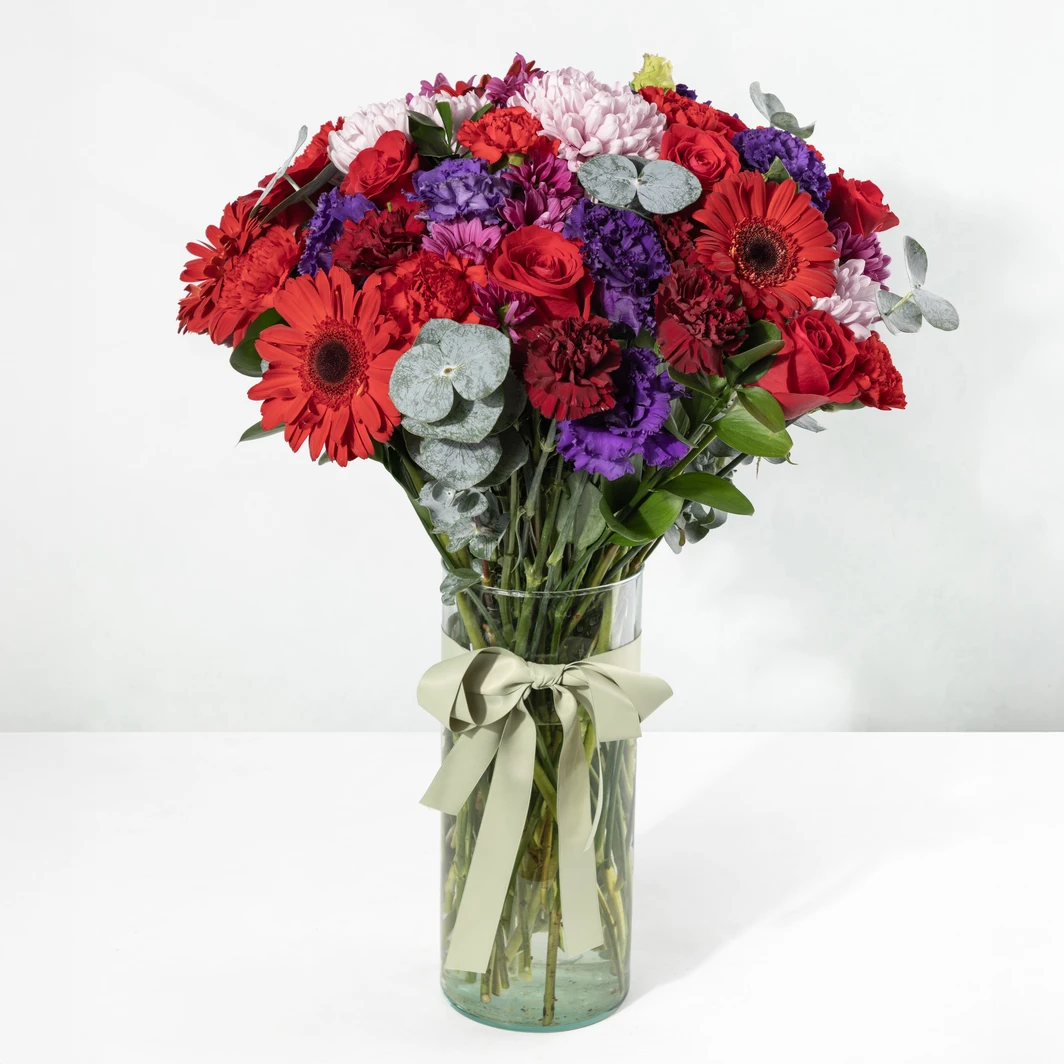 Arrangement of Red Roses and Gerberas 24716