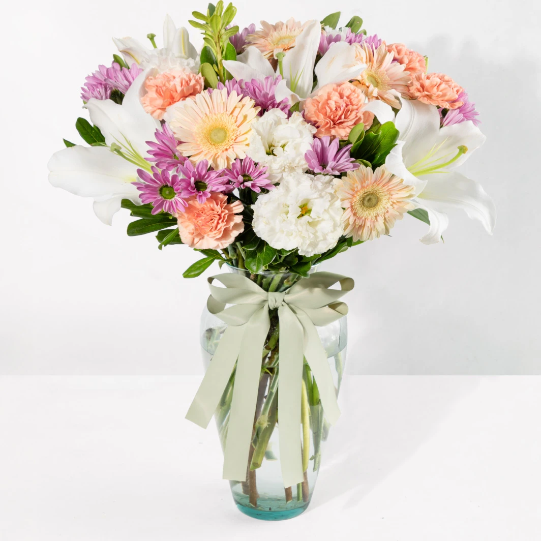 Arreglo de Gerberas y Margaritas Lila 24738