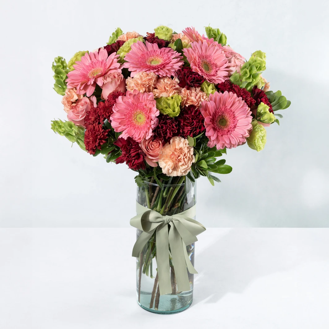 Arrangement of Pink Gerberas and Carnations 24749