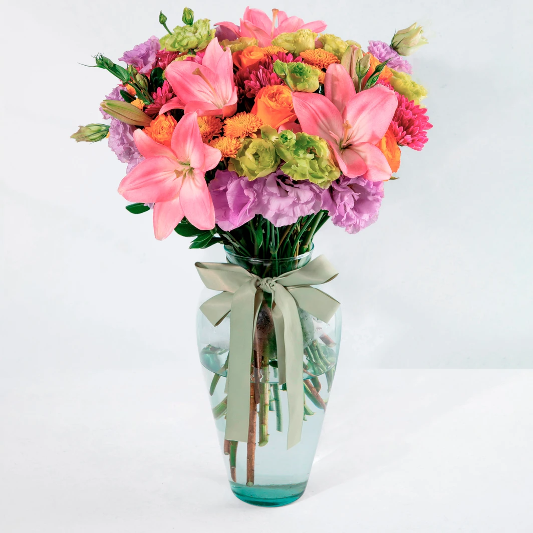 Arrangement of Pink Lilies and Lisianthus 24780