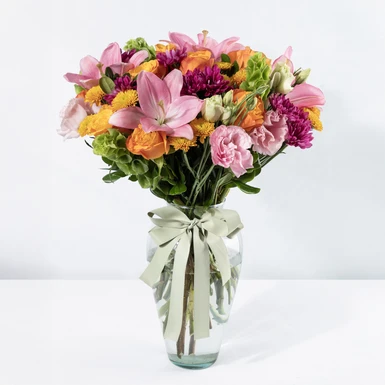 Arreglo de Lilys y Lisianthus Rosas  24787