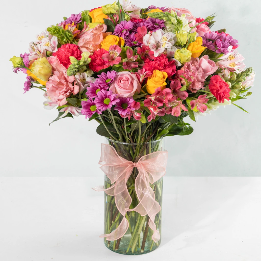 Sunset Arrangement with Yellow Roses and Lisianthus 24790