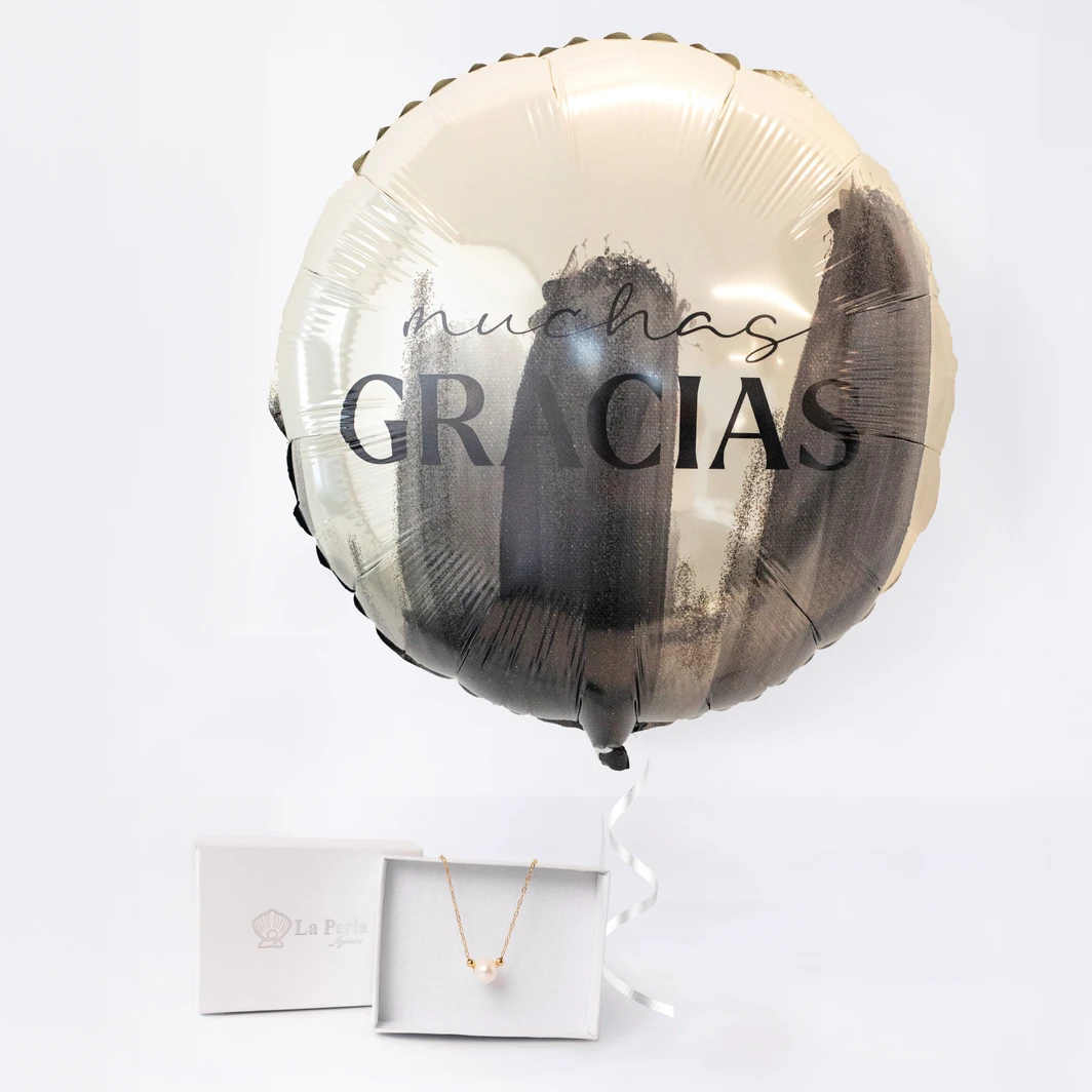 Collar Perla Cultivada La Perla y Globo "Muchas Gracias" 24809