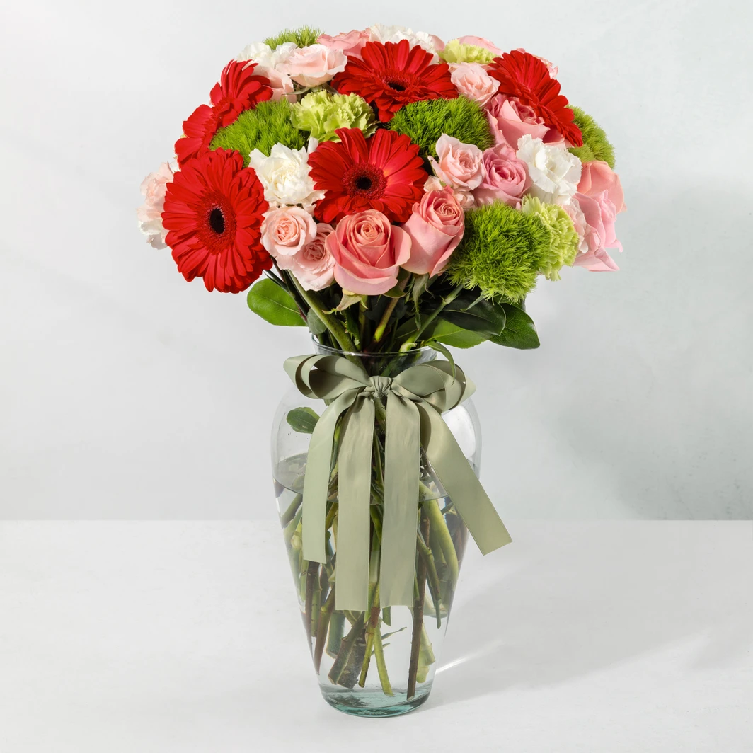 Arrangement of Red Gerberas and Roses 24842