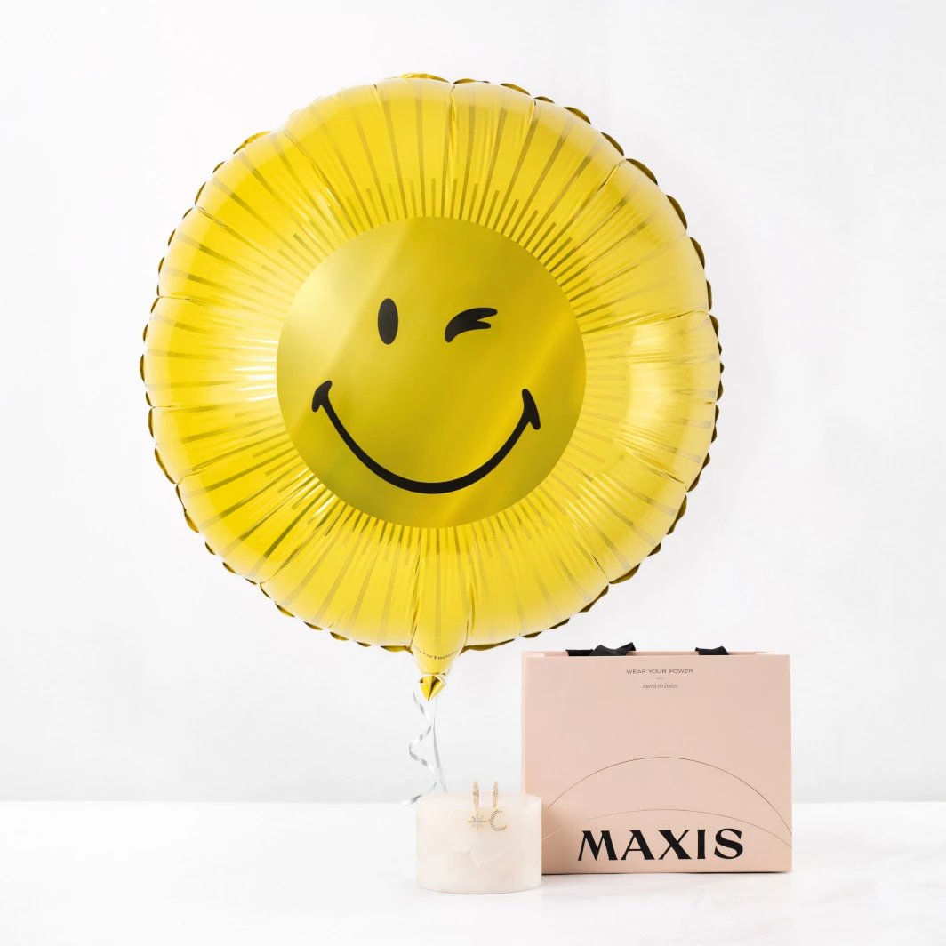 Aretes Estrella y Luna y Globo Smiley 24859