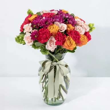 Arreglo de Rosas Naranja y Claveles 24884