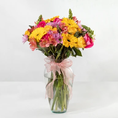 Arreglo de Gerberas Amarillas y Mini Rosas 24891