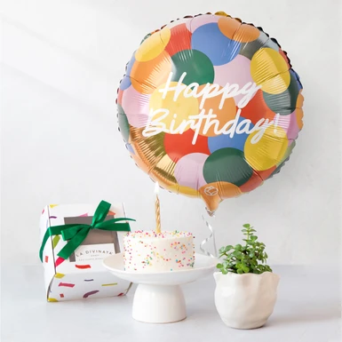 Mini Árbol con Pastel Cumpleaños Ind. La Divinata y Globo 24971