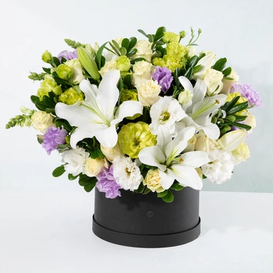 Arreglo de Casablancas y Lisianthus with Mini Photo 24993