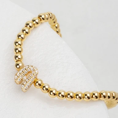 Pulsera Dorada Con Inicial A Mini Bubble Zirconia Lorenza 25047