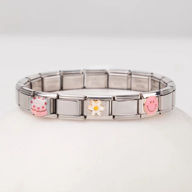 Pulsera Italiana Charms Cumpleaños color Plata Lorenza 25050