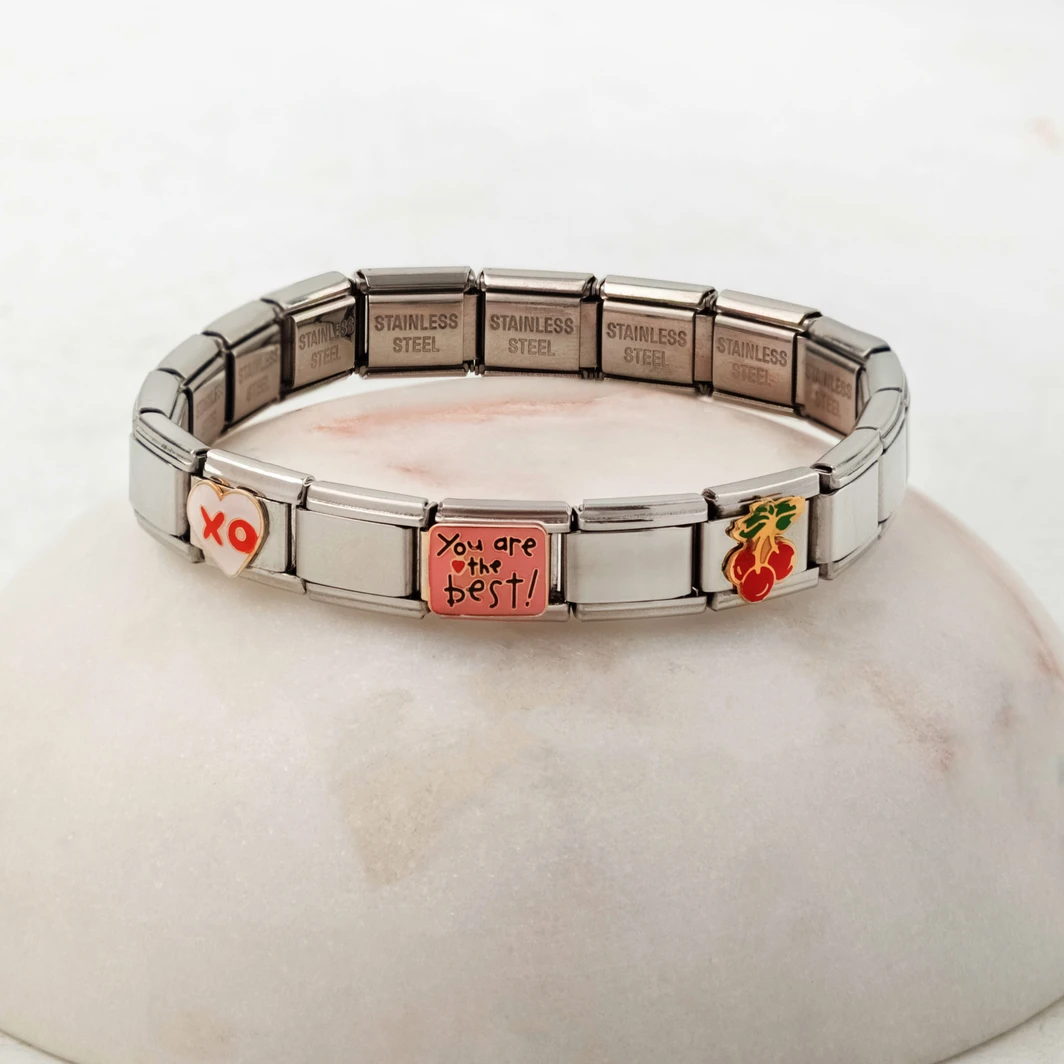 Pulsera Italiana Charms Amistad color Plata Lorenza 25052