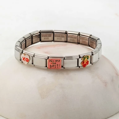 Lorenza Silver Italian Friendship Charms Bracelet 25052
