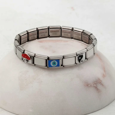 Lorenza Silver Italian Good Vibes Charm Bracelet 25053