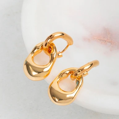 Par Arracada Con Dije Irregular Lorenza 25062