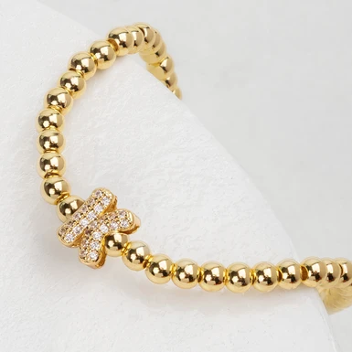 Pulsera Dorada Con Inicial K Mini Bubble Zirconia Lorenza 25072