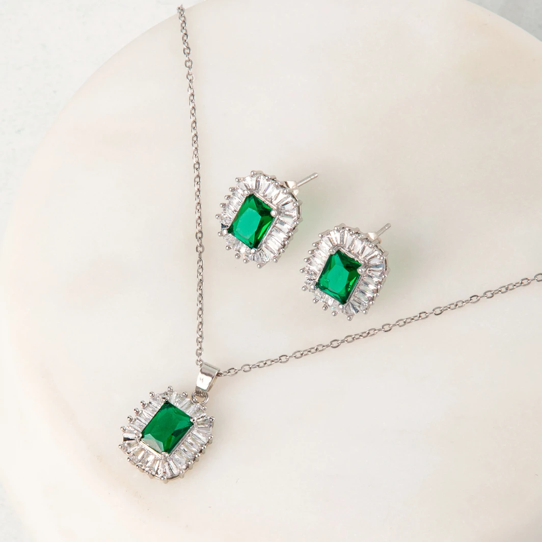 Set Zirconia Verde Amalaya 25081