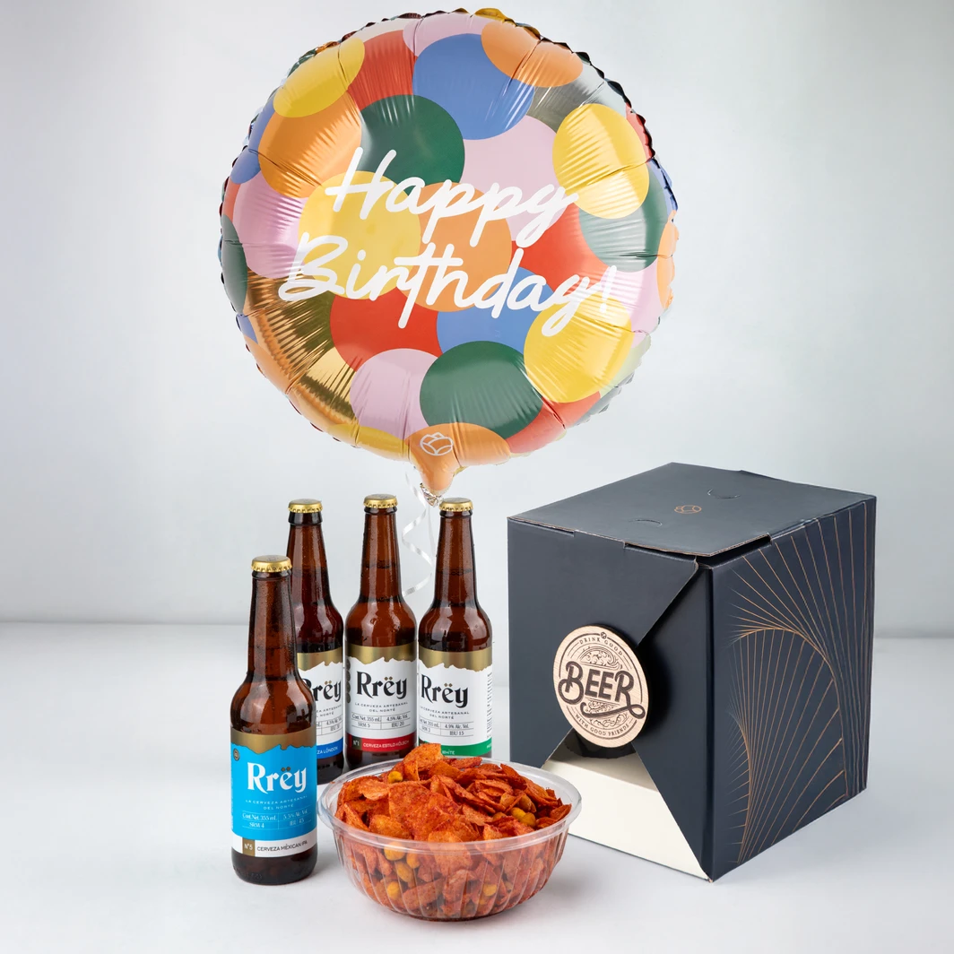 Cerveza Rrey con Botanas y Globo 25097