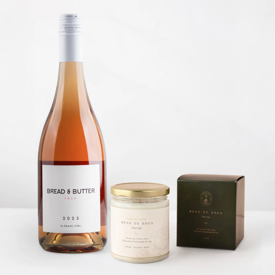 Kit Rosé con Vela y Vino 25112