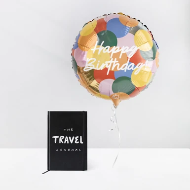 The Travel Journal con Globo Happy Birthday Colores 25115
