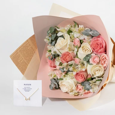 Collar Escorpio con Ramo de Rosa Hermosa 25119