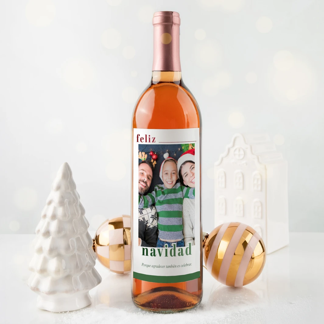 Personaliza Vino Beringer con etiqueta "Feliz Navidad" 25201