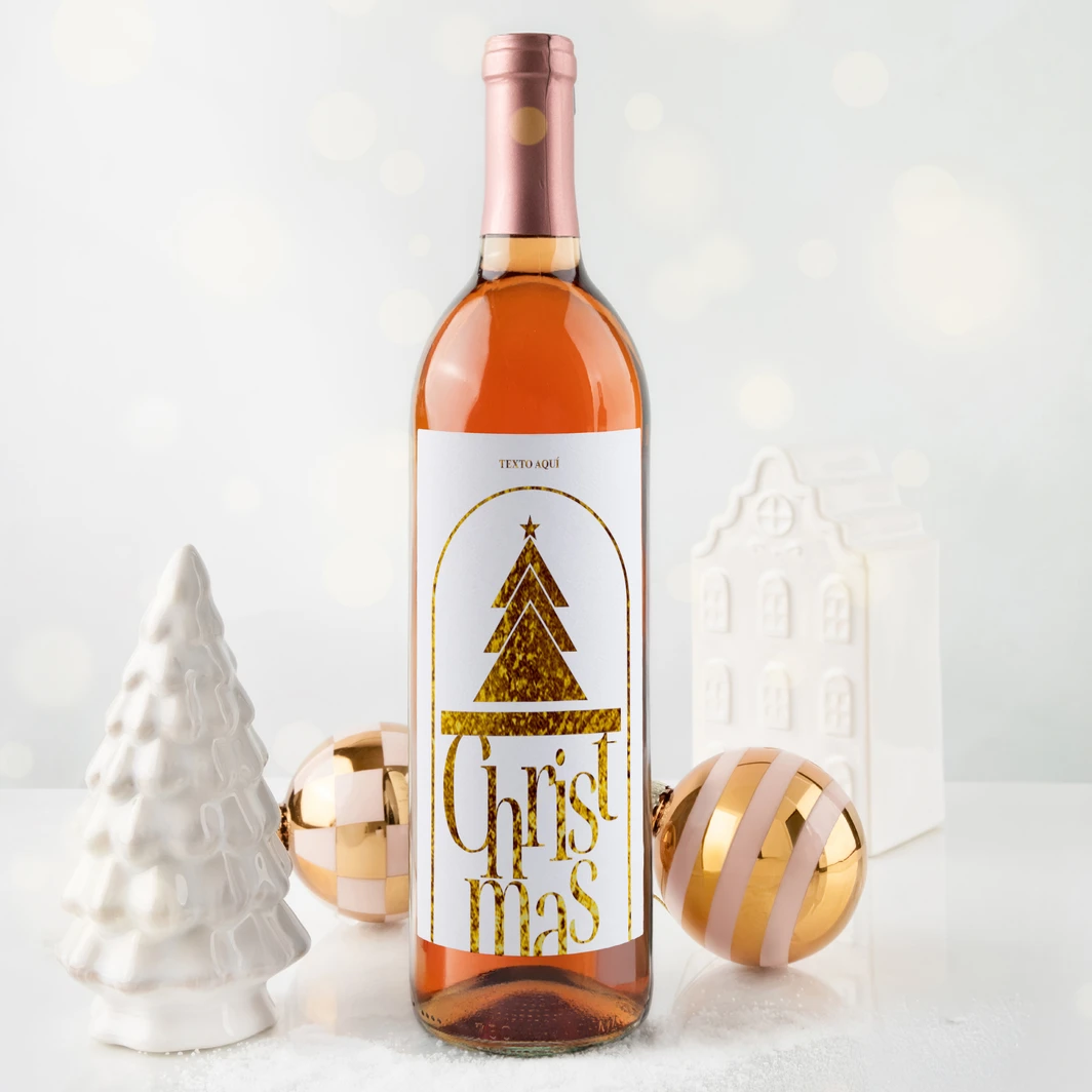 Personaliza Vino Beringer con etiqueta "Christmas" 25207-P