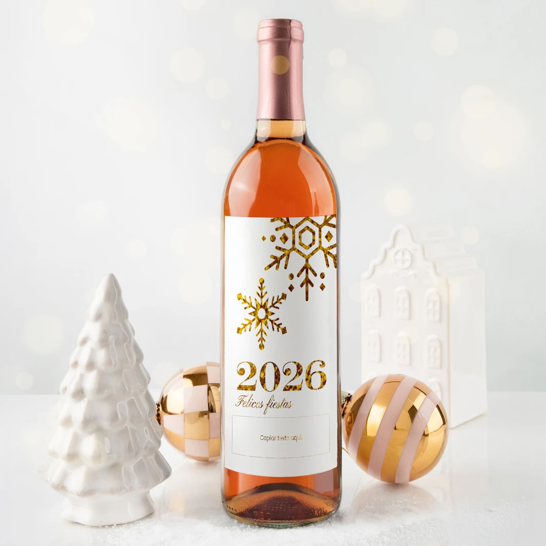 Personaliza Vino Beringer con etiqueta "Felices Fiestas 2026"  25239