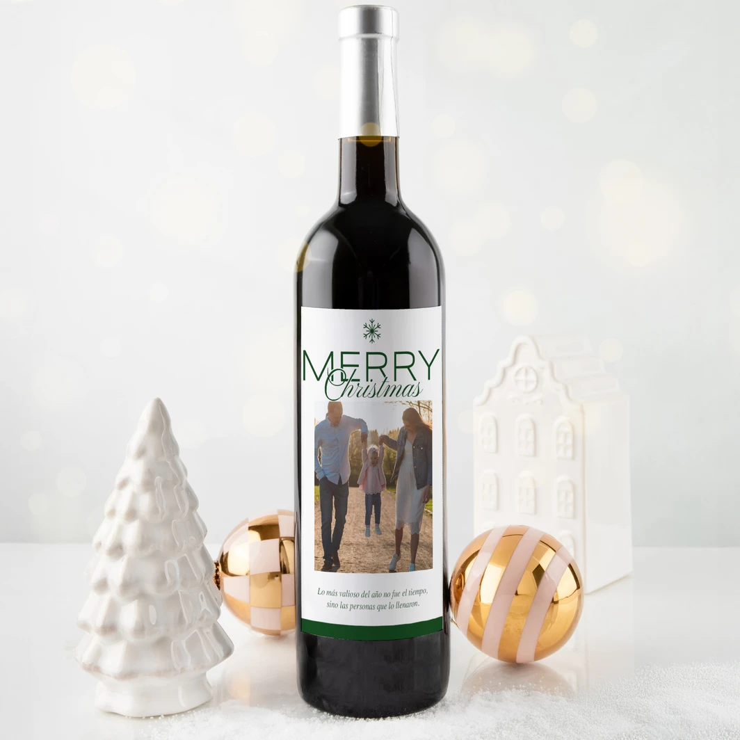 Personaliza Vino 3V con etiqueta "Merry Christmas" 25252