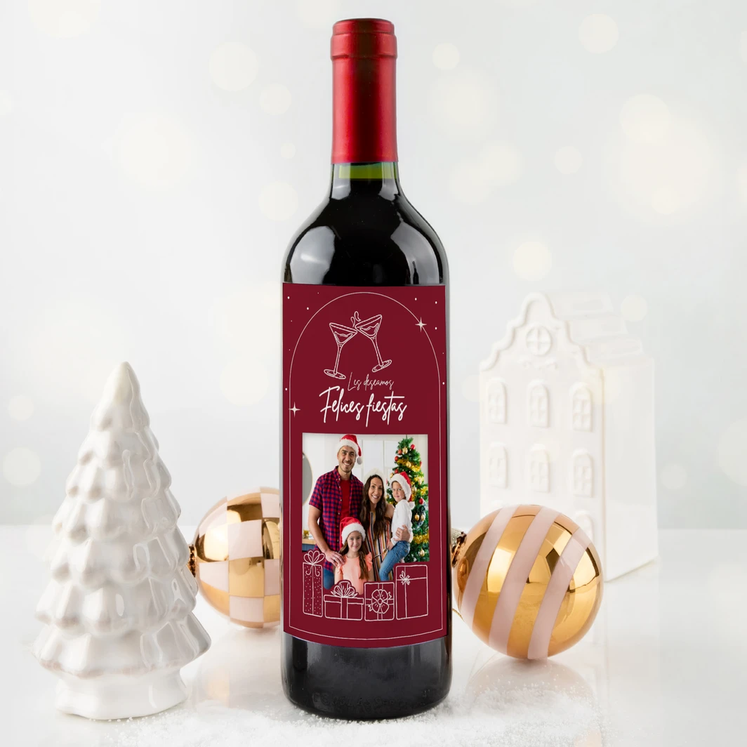  Vino Concha y Toro con etiqueta "Felices Fiestas" 25352-P