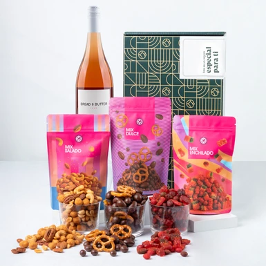 Regalo Especial  con Vino Rosado y Botanas 25459