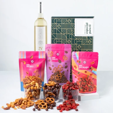 Canasta Regalo Especial con Vino 2V y Botanas 25460