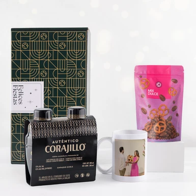 Corajillo con Taza y Bolsa Mix Dulce EF Felices Fiestas 25507-P