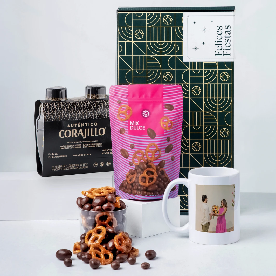 Corajillo con Taza y Bolsa Mix Dulce EF Felices Fiestas 25507-P