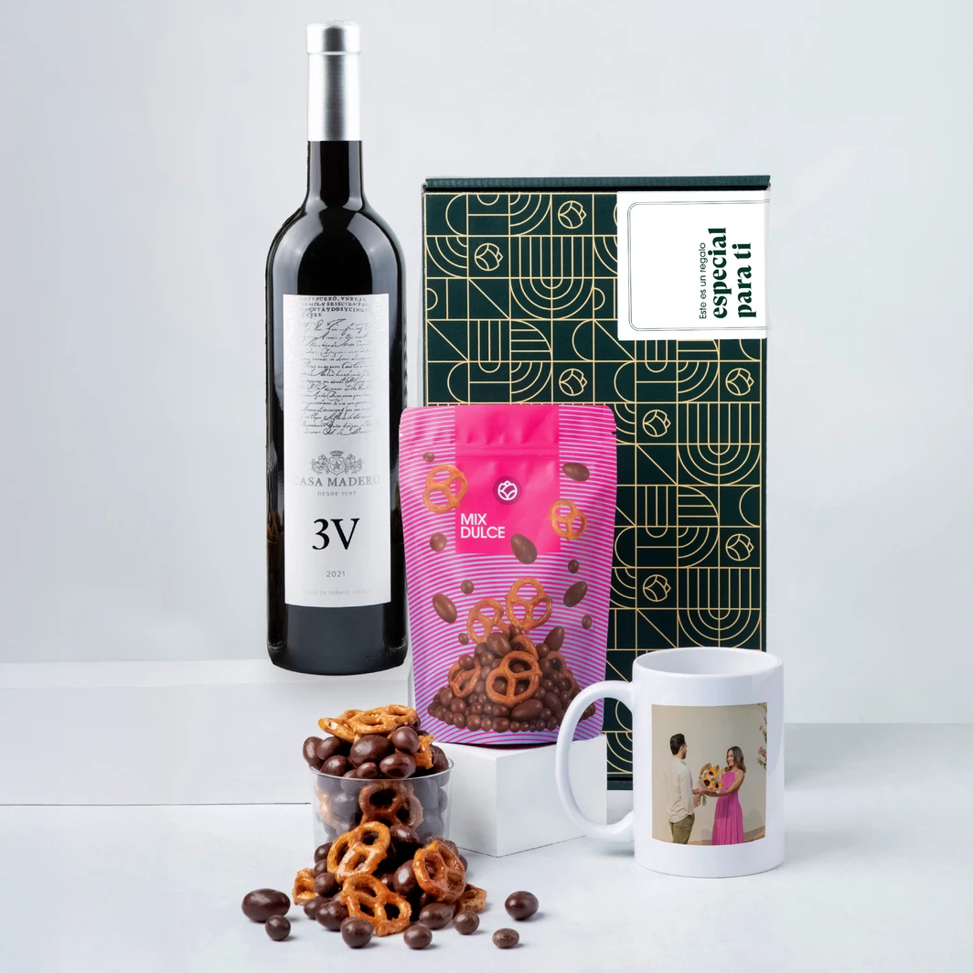 Vino 3V con Taza y Bolsa Mix Dulce EF Regalo Especial 25531-P