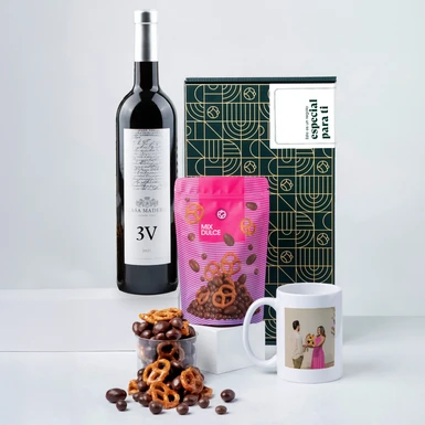 Vino 3V con Taza y Bolsa Mix Dulce EF Regalo Especial 25531-P