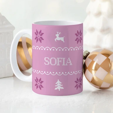 Personaliza Taza Diseño "Ugly Sweater (Rosa)" 15oz 25545-P