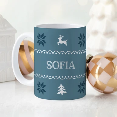 Personaliza Taza "Ugly Sweater (Azul)" 25547-P