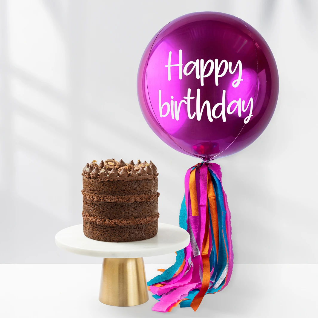 Pastel Ferrero con Globo Happy Birthday  25549