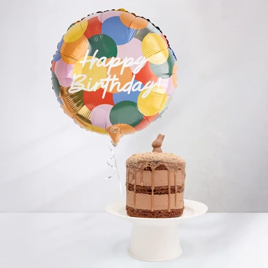 Globo Happy Birthday con Pastel Conejito Mil Miel 25574