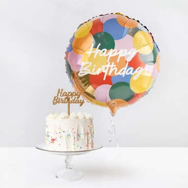 Pastel de Cumpleaños Florence con Globo "Happy Birthday" 25623