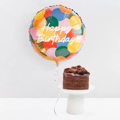 Pastel Chocolate Florence con Globo "Happy Birthday" 25626