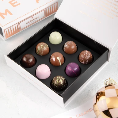 Cofre 9 Chocolates Navidad Caramela 25652